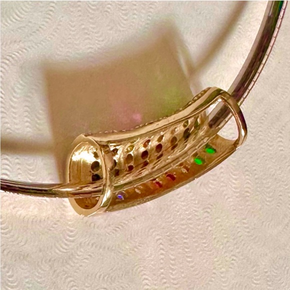 14k Gold Diamond Emerald Ruby & Sapphires Slide/Pendant for omega w/APPRAISAL - Picture 4 of 5